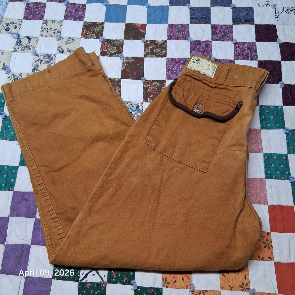 True Vintage American Field Weathershield Canvas Hunting Pants 70s Talon 42